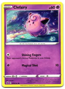 Clefairy 074/192 - 🌊 Rebel Clash Common Pokemon TCG 🖤 - LP - Image 1