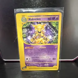 Pokemon Alakazam 1/165 Expedition Base Set Holo Rare Stage 2 100 HP Psychic - Image 1