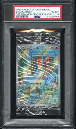 2023 P.M SVP BLACK STAR PROMO CHARMANDER 043 HOLO PSA 8 POKEMON CENTER CELLO - Image 1