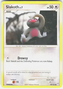 Slakoth 99/123 Common Mysterious Treasures Pokemon Damaged - Image 1
