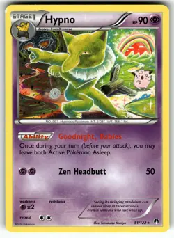 Hypno 51/122 Rare BREAKpoint Pokemon Lightly Played - Image 1