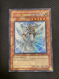 Yu-Gi-Oh TCG Tethys, Goddess of Light CRMS-EN095 Secret Rare 1st Edition LP-NM - Image 1