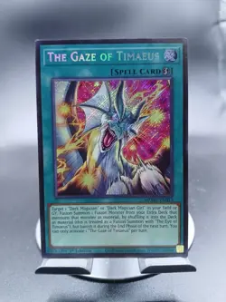 THE GAZE OF TIMAEUS MZMU-EN013 SECRET RARE 1st EDITION YUGIOH *NEW & MINT* - Image 1