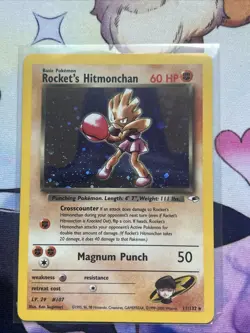 Pokemon TCG Rockets Hitmonchan Holo Rare Card 11/132 Gym Heroes NM Vintage - Image 3