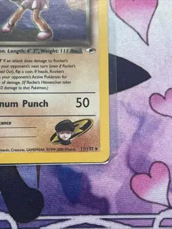 Pokemon TCG Rockets Hitmonchan Holo Rare Card 11/132 Gym Heroes NM Vintage - Image 5