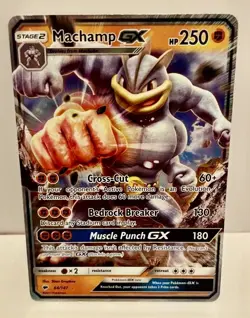 Pokemon Machamp GX 64/147 Burning Shadows Ultra Rare Full Art Holo Card - Image 1