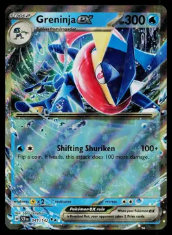 Pokemon Card Greninja ex 41/142 Stellar Crown Double Rare - Image 1