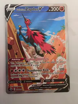 Galarian Zapdos V Alternate Full Art Card 174/198 Sword & Shield Chilling Reign - Image 1