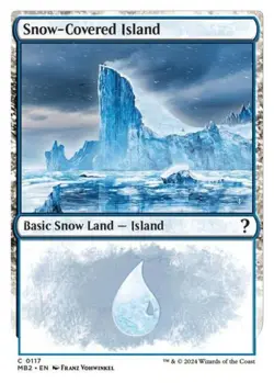 MTG English Snow-Covered Island (White Border) NM Normal Mystery Booster 2 - Image 1