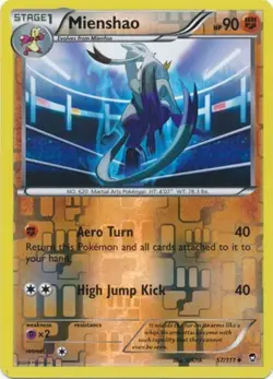 Pokemon - Mienshao - 57/111 - Uncommon - Reverse Holo - XY - Furious Fists - NM - Image 1