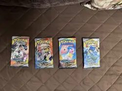 4 Pokemon Sun and Moon Cosmic Eclipse Factory Sealed Boosters - All 4 Pack Art - Image 1