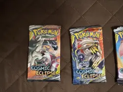 4 Pokemon Sun and Moon Cosmic Eclipse Factory Sealed Boosters - All 4 Pack Art - Image 2