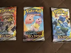 4 Pokemon Sun and Moon Cosmic Eclipse Factory Sealed Boosters - All 4 Pack Art - Image 5