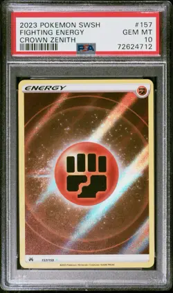 2023 PSA 10 💎 👊 Fighting Energy Textured #157 Pokemon TCG SWSH Crown Zenith - Image 1