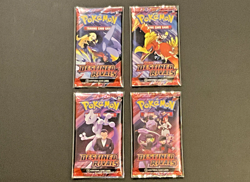 Pokemon DESTINED RIVALS 4 Sealed Booster Pack Art Set Bundle VG - Image 1