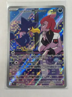 Team Rocket's Murkrow Pokemon Destined Rivals 200/182 Illustration Rare NM - Image 1