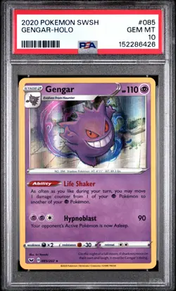 2020 Pokemon Sword & Shield Gengar Holo PSA 10 #085 - Image 1