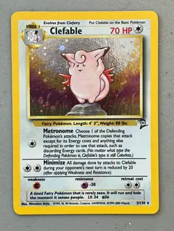 Clefable – Pokemon Base set 2 – 5/130 – Holo rare – NM/LP - Image 1