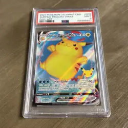 2021 POKEMON CELEBRATIONS #009 FULL ART/SURFING PIKACHU VMAX PSA 9 MINT - Image 2