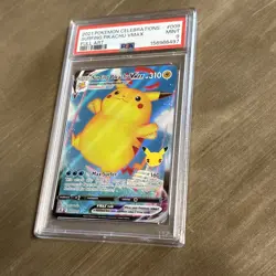 2021 POKEMON CELEBRATIONS #009 FULL ART/SURFING PIKACHU VMAX PSA 9 MINT - Image 4