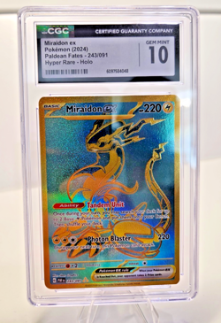Pokemon Hyper Rare Holo Miraidon EX 243/091 2024 - CGC GEM Mint 10 - Image 1