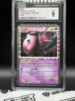 Pokemon CGC 9 2010 Mew Prime 97/102 Ultra Rare Holo Triumphant - Image 1