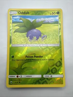 Pokemon TCG Oddish Burning Shadows 4/147 Reverse Holo - Image 1