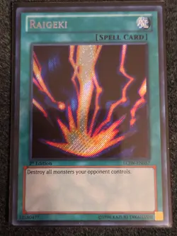 Yugioh! Raigeki LCJW-EN057 Secret Rare 1st Edition NM - Image 1