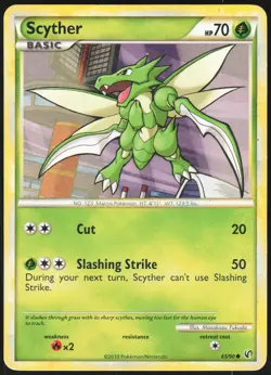 Scyther 65/90 Common HGSS Undaunted Pokemon Moderately Played - Image 1