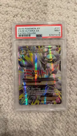 Pokemon Mega M Altaria EX 121/124 Fates Collide Full Art Holo PSA 9 220 HP - Image 1