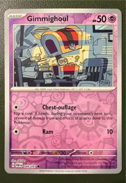 Pokemon TCG Gimmighoul 44/91 Paldean Fates SV4.5 Reverse Holo NM - Image 1