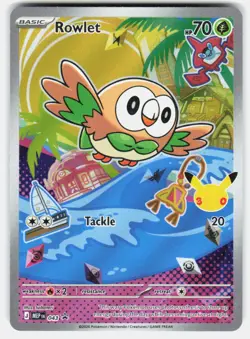 ROWLET 043 HOLO PROMO ME: MEGA EVOLUTION PROMO POKEMON HOLO NM/M - Image 1
