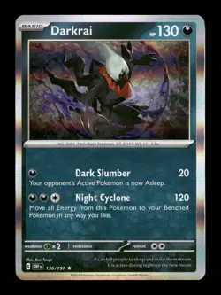 2023 Pokemon Obsidian Flames Holo #136/197 - Darkrai - Image 1