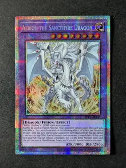 2025 YuGiOh! ALBION THE SANCTIFIRE DRAGON #TFTV-AE137 Prismatic SEC Asia-English - Image 1
