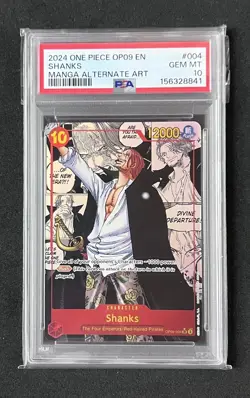 One Piece Shanks OP09-004 MANGA Alt Art English PSA 10 GEM MINT - Image 1