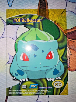 2000 Topps Pokemon T.V. ANIMATION BULBASAUR CLEAR CARDS PC2 - Image 2