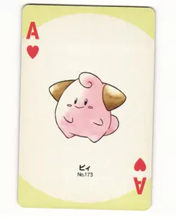 Cleffa No. 173 Ace Of Hearts 1999 Pokemon Poker Card Japanese LP - Image 1