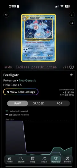 Feraligatr Neo Genesis Holo Rare Card 4/111 Non-Graded - Image 3