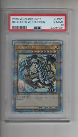 BLUE-EYES WHITE DRAGON NYC1-JP001 2025 YU-GI-OH TCG CARD JAPANESE PSA 10 GEM MT - Image 1