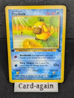 Pokemon TCG Psyduck Fossil 1st Edition Common Card 53/62, LP - Image 1