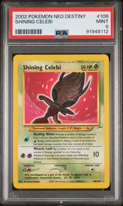 Pokemon TCG Shining Celebi Neo Destiny 106 Holo PSA 9 - Image 1