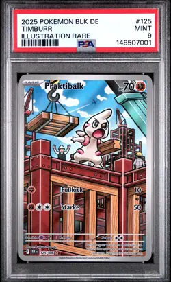 Timburr IR #125 PSA 9 Mint German BLK DE 2025 Pokemon Illustration Rare - Image 2