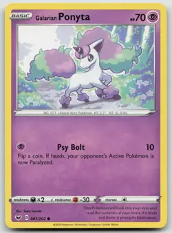 Galarian Ponyta 081/202 Common Sword & Shield Pokemon Near Mint - Image 1