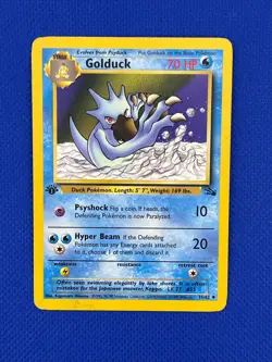 Pokemon TCG Vintage Golduck 1st Edition 35/62 Fossil Set Non Holo (HP/DMG) - Image 1