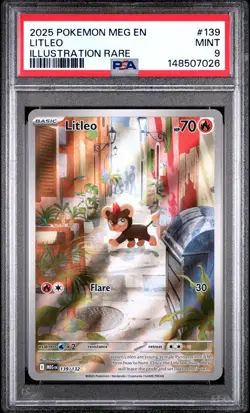 Litleo Illustration Rare #139 PSA 9 Mint 2025 Pokemon Mega Evolution English - Image 3