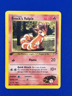 Pokemon TCG Brock's Vulpix 1st Edition 73/132 (HP) Gym Heroes 2000 WoTC - Image 1