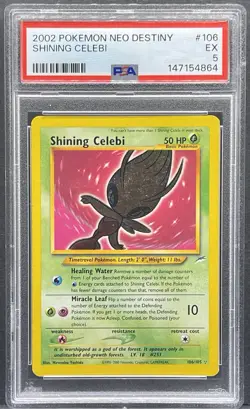 2002 Pokemon Neo Destiny Shining Celebi Holo #106/105 PSA 5 - Image 1