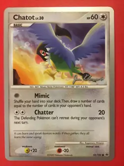 Chatot 55/100 World Championship 2008 Majestic Dawn Pokemon NM - Image 1