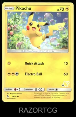 PIKACHU - 19/68 (#15 PIKACHU STAMPED) 019/068 P BATTLE ACADEMY POKEMON NM/M - Image 1