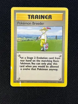 Pokemon TCG Breeder 76/102 [HP/DMG] Rare 1999 Base Set Unlimited WoTC - Image 1